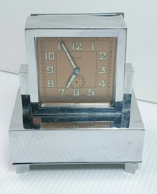 RENOVA SWISS WIND Up Musical Alarm Clock & Music Box ( PARTS OR FIX ) £