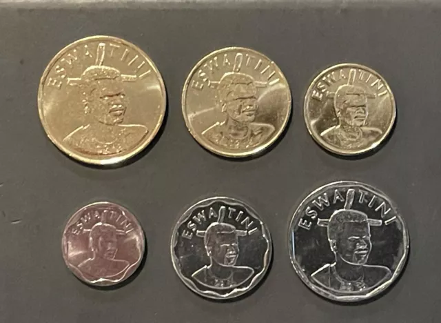 ESWATINI 2021 Coin Set 10 20 50 Cents, 1 2 5 Emalangeni, New Dates UNC Swaziland ESWATINI 2021 Coin Set 10 20 50 Cents, 1 2 5 Emalangeni, New Dates UNC Swaziland