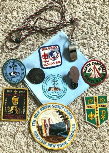 Boy Scout items from Queens, NYC from 1967-71 Ten Mile River, Patches, and more