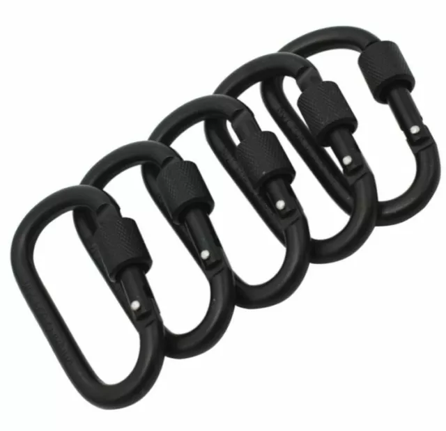 Large BLACK Snap Hook CARABINER CLIP ~ 78mm long ~ WATHERPROOF Clips, Load 100kg