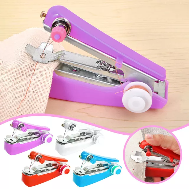 Portable Needlework Cordless Mini Hand-Held Clothes Fabrics Sewing Machine