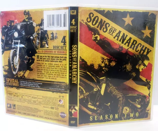 Sons of Anarchy Complete Season Two DVD Series 2010 4 Disc Set 13 Episodes