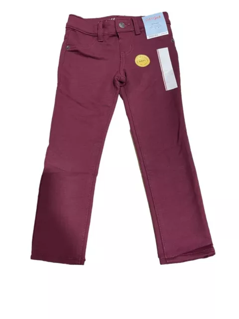 Girls' Mid-Rise Soft Knit Jeggings - Cat & Jack Burgundy XS (4-5)