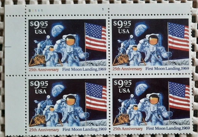 USPS #2842 MOON LANDING 25TH Anniversary  Block of 4, $9.95  stamps OG MNH 1994