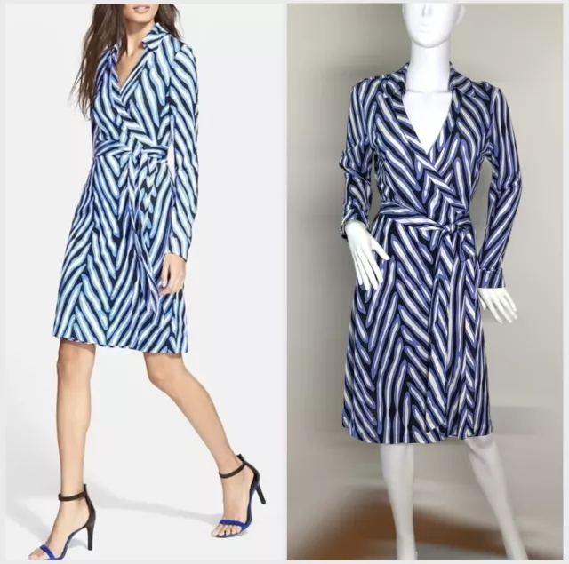 Diane von Furstenberg Jeanne Two Silk Jersey Wrap Dress Size 10 Fits Size 8