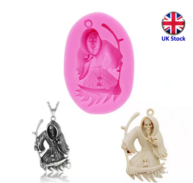 Grim Reaper Silicone Cake Topper Mould - Ideal for Chocolate, Fondant, etc.