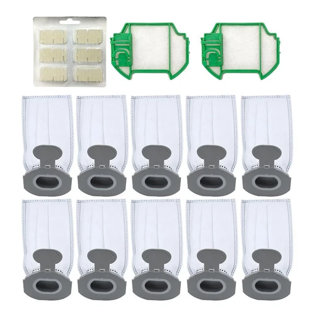 12 Sacs Aspirateur + 2 Filtres HEPA Pour Vorwerk Kobold VK7/FP7 - Rechange Longue Durée - Filtration 5 Couches - 6