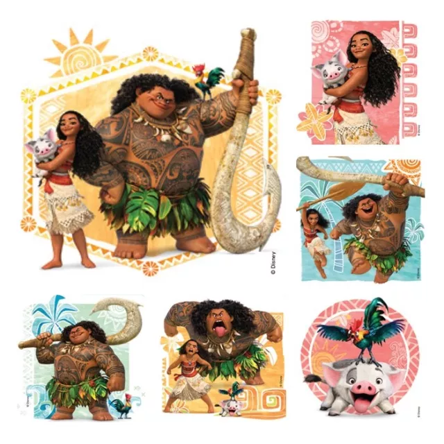 25 Disney Moana Stickers Party Favors Teacher Supply - Maui - Hei Hei