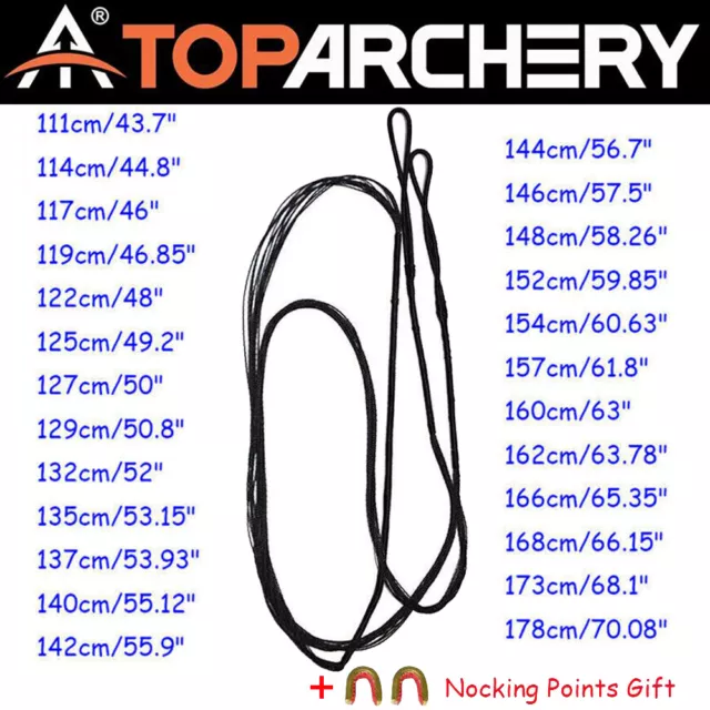 Replacement 44"-70" Archery Bow String for Recurve Bow/Traditional Bow/Longbow