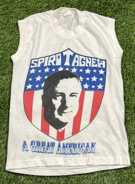 VTG 70's Spiro Agnew A Great American Tank Top Shirt Single Stitch Youth Boys S