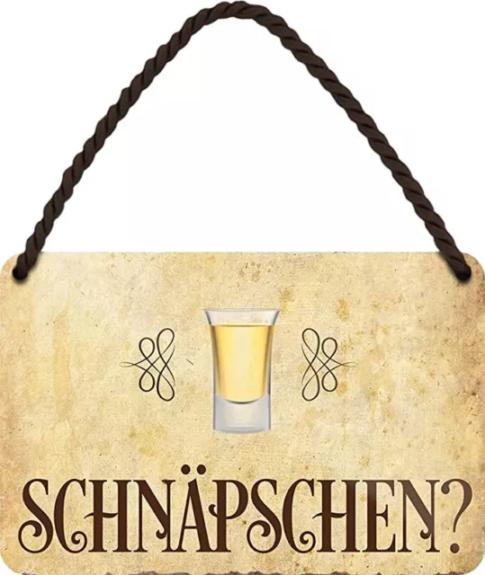 Blechschild Lustiger Spruch “Schnäpschen?“ Geschenkidee Mann Frau