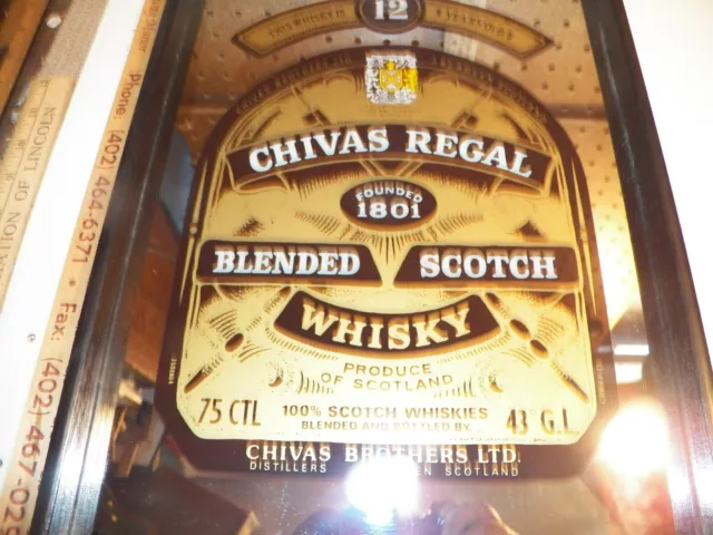 Vintage CHIVAS REGAL BLENDED SCOTCH WHISKY Mirrored Wood Tray 2