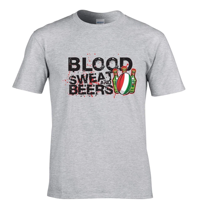 Maglietta Italia Rugby Supporters Sangue, Sweat And Birre Sei Nazioni Tifosi Sportivi