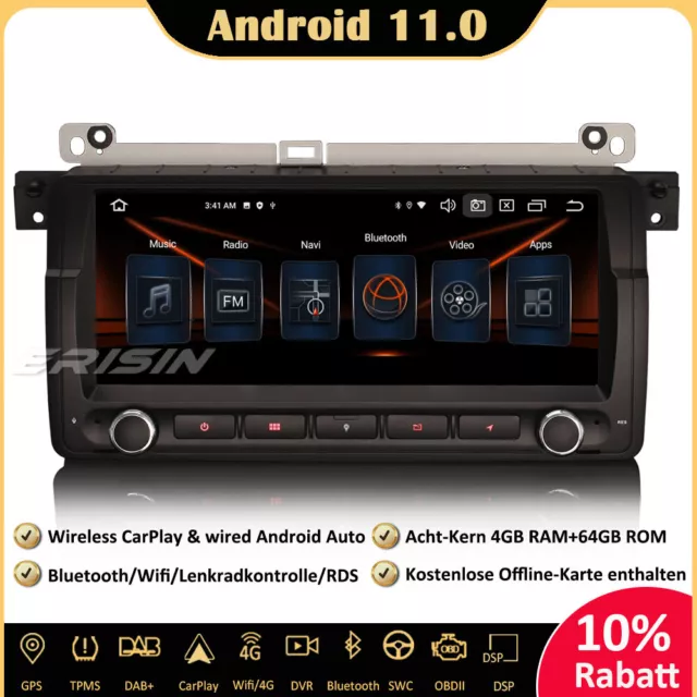 64GB Android 11 Autoradio GPS Für BMW 3er E46 M3 Rover 75 MG ZT DAB+DSP Navi SWC