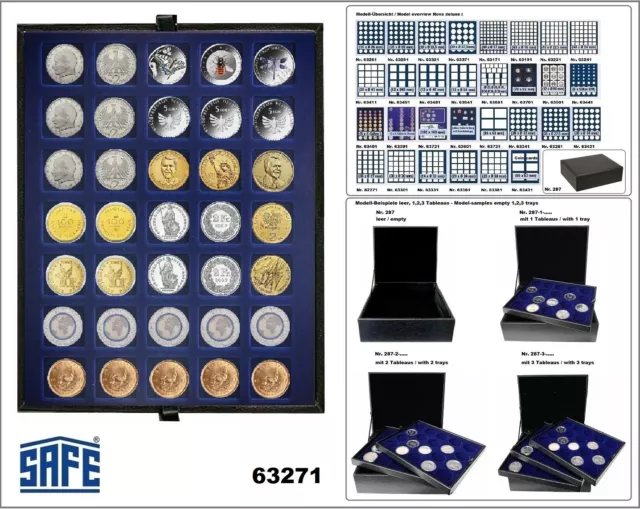 Safe 63271 nova de Luxe plateau pour monnaies Lefa Design 35x Carrés cases 27 -