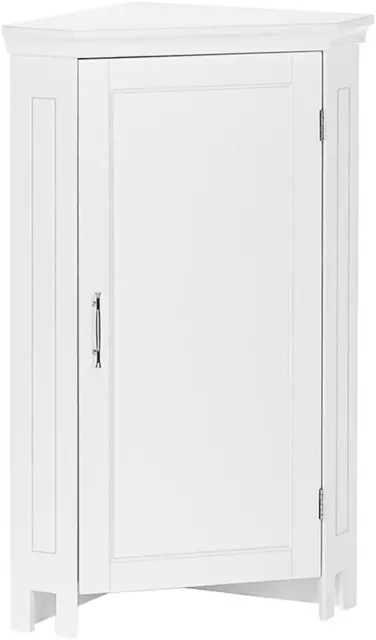 Somerset Single Door Corner Floor Cabinet, White