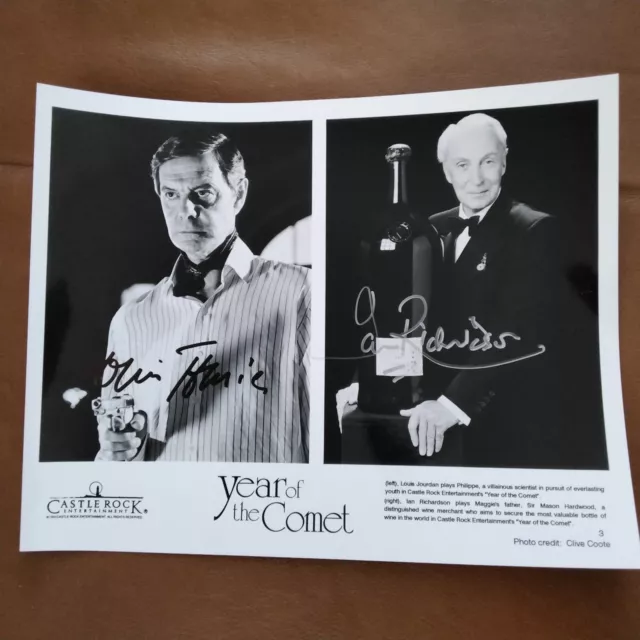 Louis Jourdan & Ian Richardson SIGNED 1992 Photo Movie Actors Year of the Comet