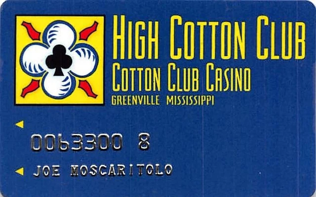 Cotton Club Casino - Greenville, MS - Rare 1st Issue Card