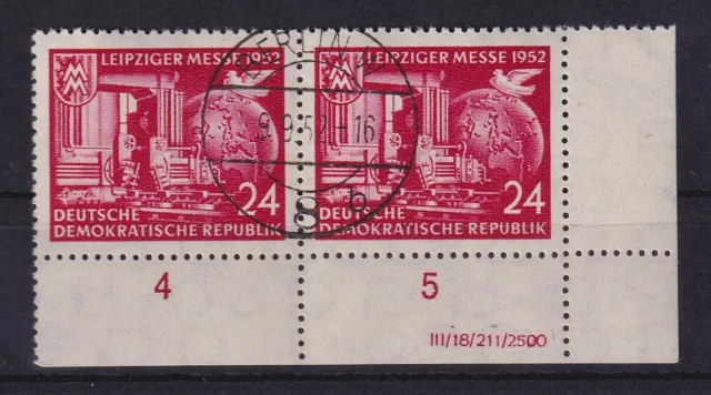 DDR 1953 Leipziger Messe Mi-Nr. 315 X II DV Eckrandpaar UR gestempelt