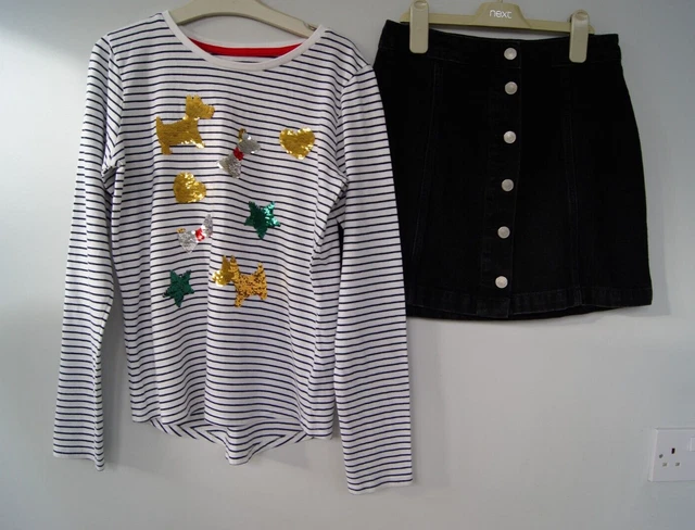 Girls Tops, Skirt Leggings New Look Etc Bundle Age 13-14 Years *Christmas Items* 3
