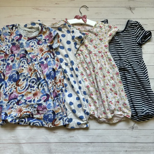 Girls 4-5 Years - T-shirt Dress Bundle - NEXT M&S Pink Rainbow Stripe  SUMMER