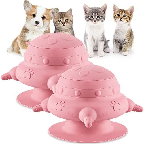2 Pieces Puppy Feeder Pet Milk Bowl 4 Teats Puppy Bottles for Multiple Puppie...