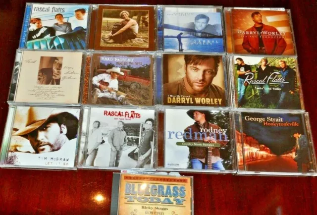 Lot of 13 Country Music CD's Brad Paisley Tim McGraw Rascal Flats George Strait