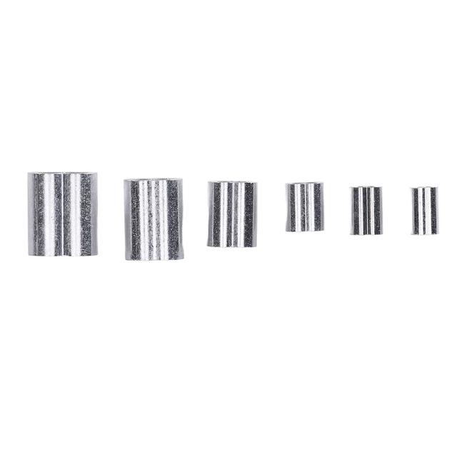 Car 180pcs Crimping Loop Sleeve Kit 6‑Size Aluminum Double Barrel Ferrule Part