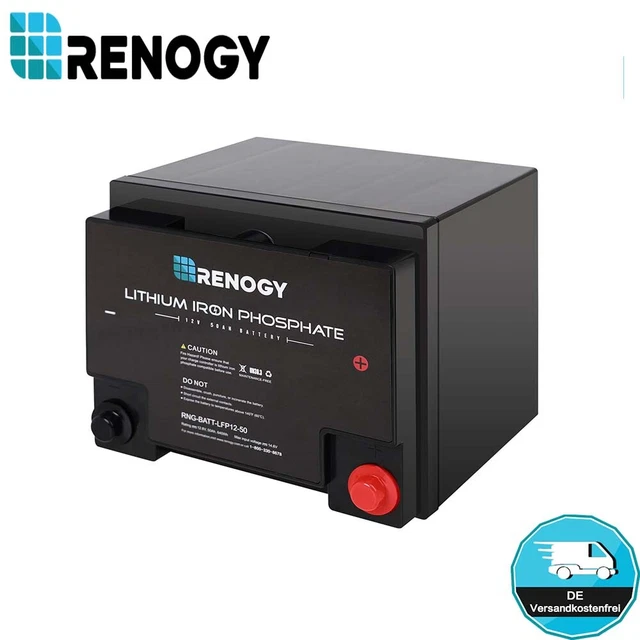 12v Lifepo4 Renogy 24V 50Ah LiFePo4 Lithium Batterie Smart BMS 3500 Zyklen Für RV Usv 230v