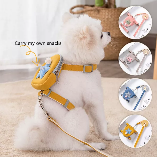 Pet Walking Dog Leash With Small Backpack Cat Dog Leash Pet Supplies_wf