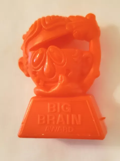 Vintage 1970s Cookie Crisp Cereal Premium Toy Prize ORANGE Big Brain Award RARE