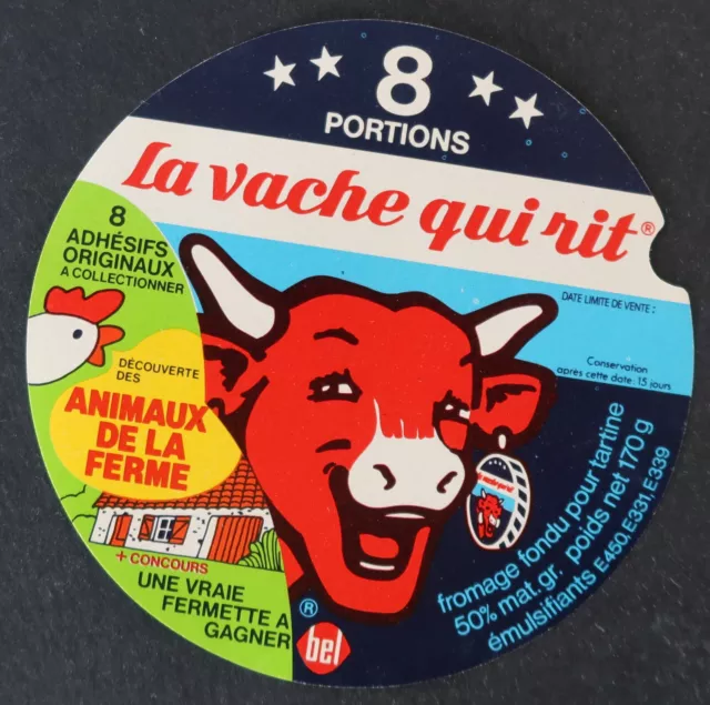COW THAT LAUGHS Cheese Label 8 Servings 170g Farm Animals Rabier VQR 17
