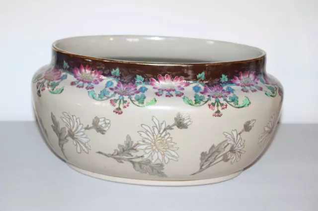 Ancienne Jardiniere Centre De Table En Faience , Signature A Identifier 3