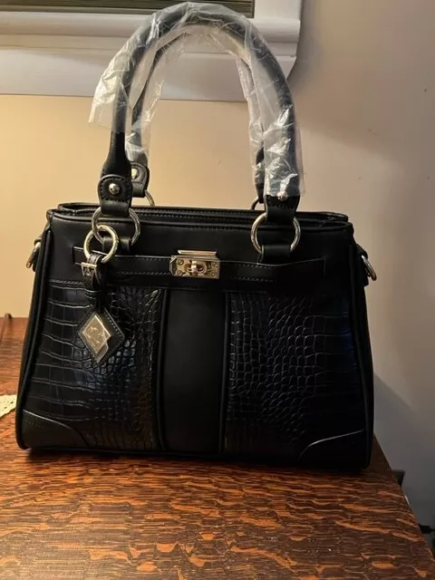 Jose Hess Handbag Madison Avenue Purse Medium Satchel Purse Danbury Mint Black