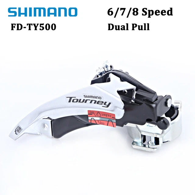 Dérailleur Avant Shimano Tourney FD-TY601 Triple - Top Swing, Double Traction, Pour Plateau 48T, Angle Tube Selle 63-66°