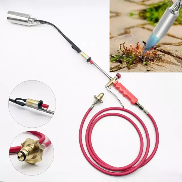 Portable Propane Torch Weed Burner Ice Snow Melter Outdoor Flame Thrower w/ Hose