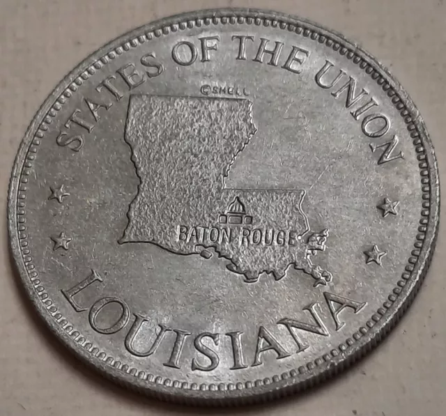 ONE CENT COINS: Shell Coin Game States of The Union: Baton Rouge, LOUISIANA