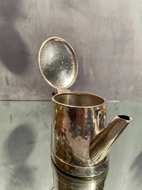 Cafetière théière 50cl métal argenté d'hôtellerie martelé Hôtel Giraudy's Nice 7