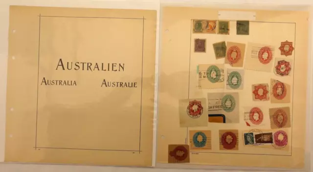 Australia Schaubek Album Page #286 With Lot 21 Cut Squares