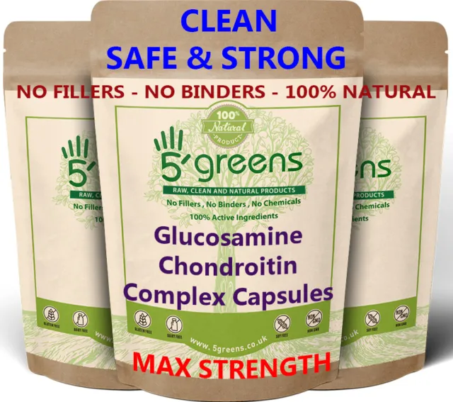 Glucosamine and Chondroitin Sulphate MSM Vitamin C 1600mg High Strength Clean &