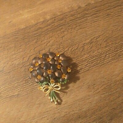Vintage Goldtone Flower Pin Brooch