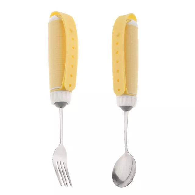 Set Von 2pcs   ältere Parkinson Utensilien Essen Aids Löffel Gabel