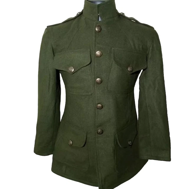 Original British Military Tunic Formal Jacket Wool Metal Buttons Black