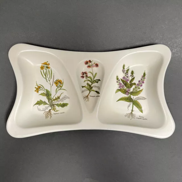 Poole Pottery Divided Serving Dish England Country Lane Trinket Flowers Roots