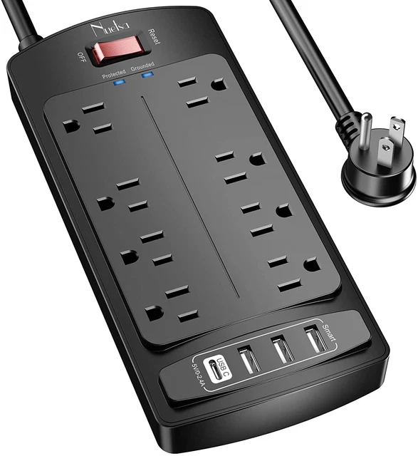 Protector contra sobretensiones USB 8AC 4 2700J cable 6 ft oficina en casa certificado ETL