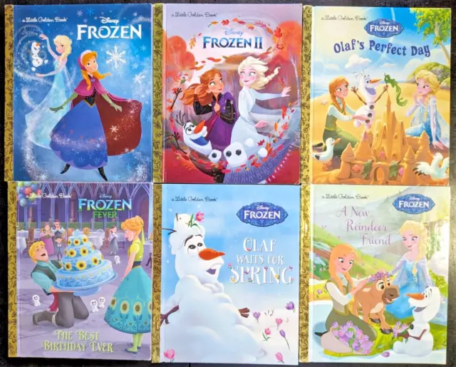 Disney Frozen Themed Titles Little Golden Book 6 Lot Childrens Books Free Ship