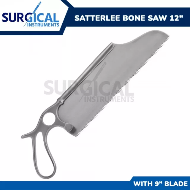 Satterlee Bone Saw 12" & 9" Blade Orthopedic Surgical Veterinary Inst German Gr