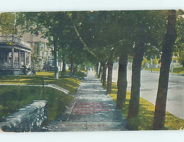 Divided Back STREET SCENE Danville Illinois IL hs3713