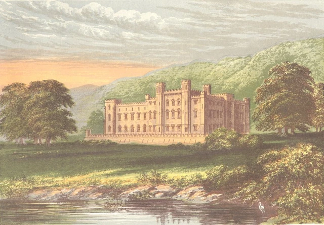 SCONE PALACE, Perth, Perthshire (Earl of Mansfield) 1890 old antique print