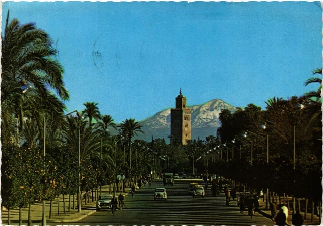 CPM MAROC-Marrakech-Avenue Mohammed V avec Koutoubia (329027)